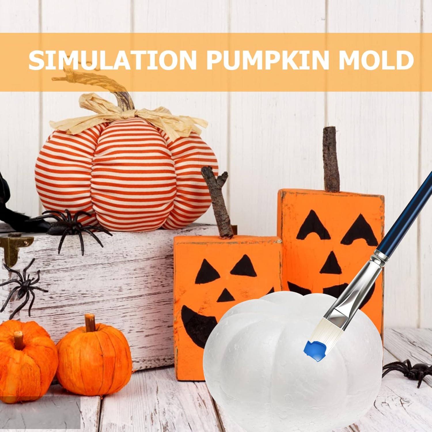 Happyyami White Halloween Pumpkin DIY Crafts Carving Painting Decor