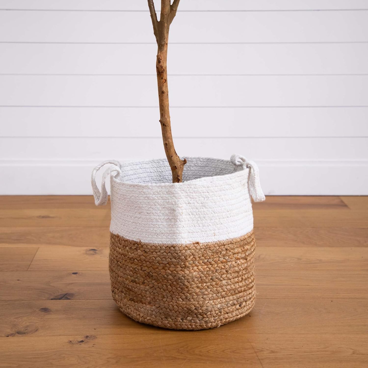 Nearly Natural 7FT Artificial Olive Tree with Jute Basket