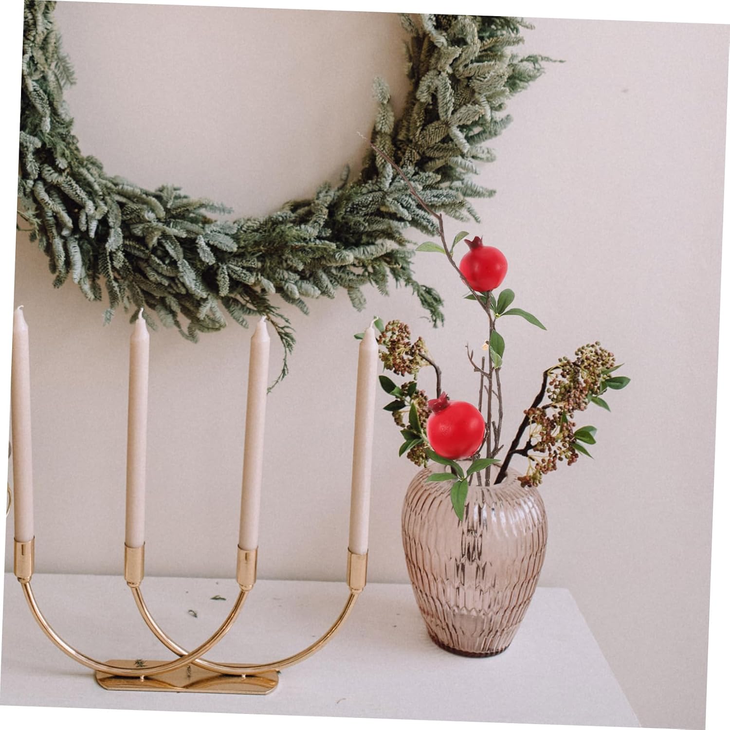 Fake Pomegranate Branches for Vase Artificial Plant Decor