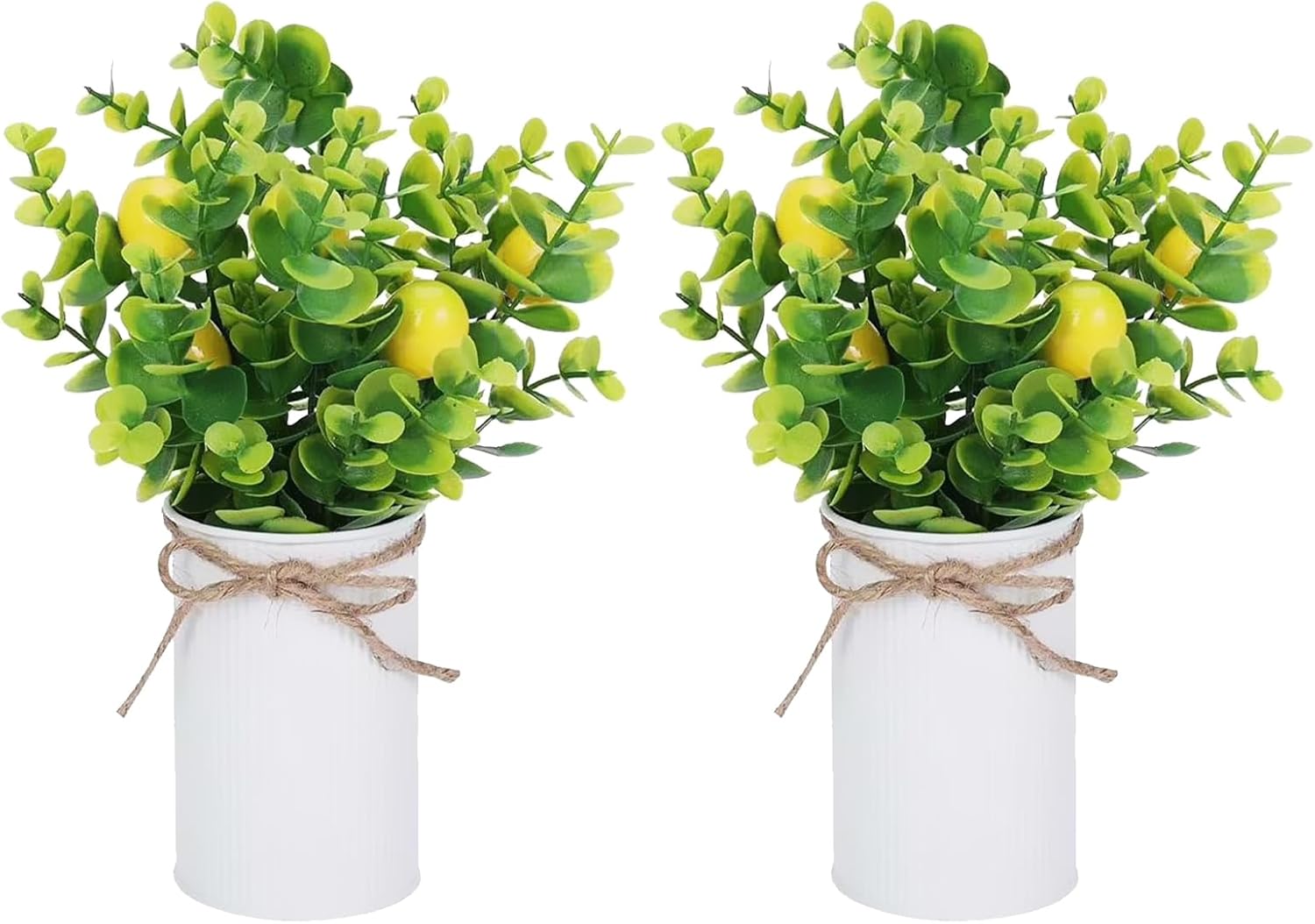 Artificial Fruit Tree with Pot 2Pcs Fake Bonsai Greenery Decor