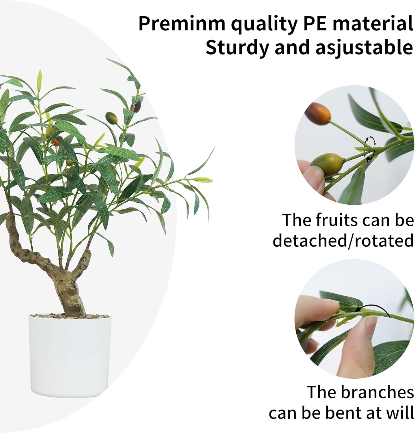 Small Artificial Olive Tree 20 Inch Table Top Decor