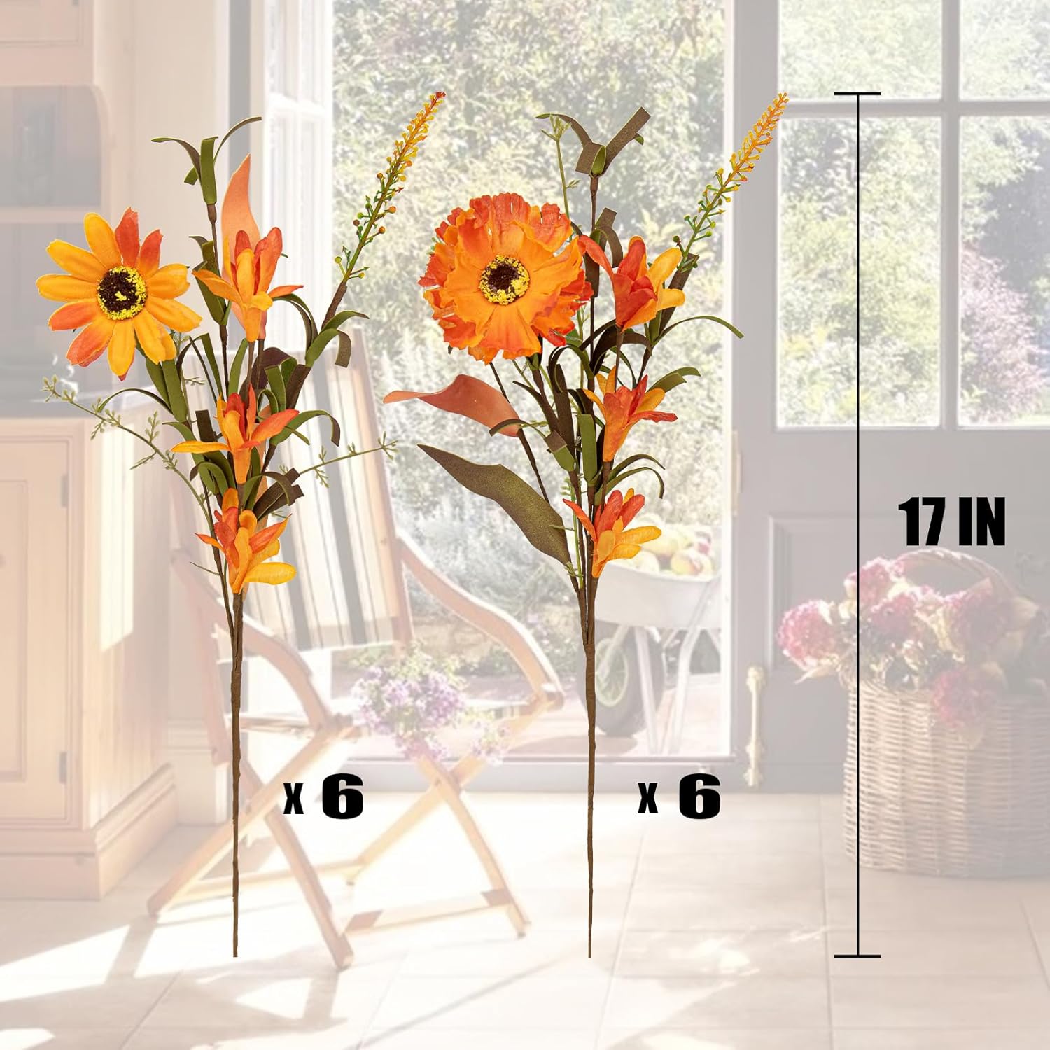 VioletEverGarden 12 Pack Artificial Fall Flowers