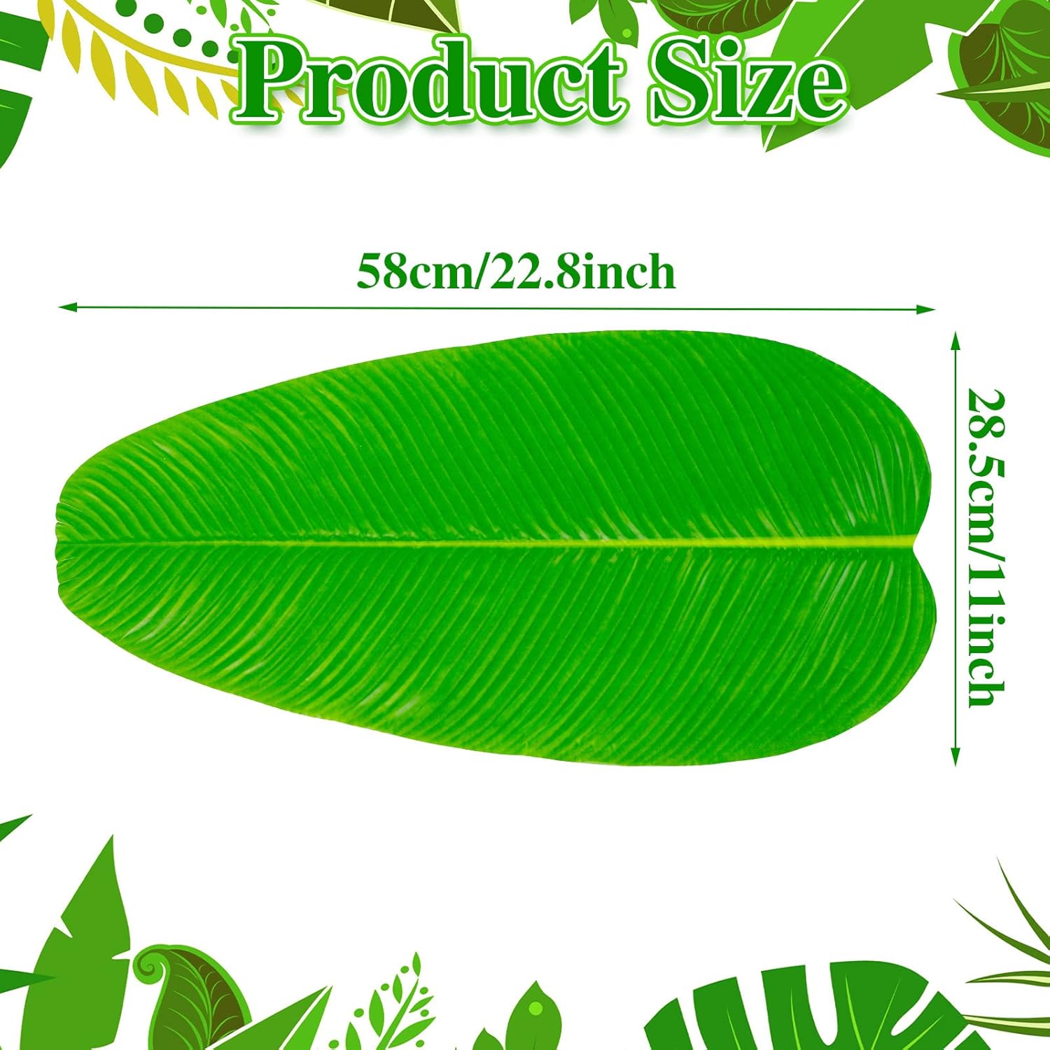 12 Pcs Artificial Banana Leaves for Decorations