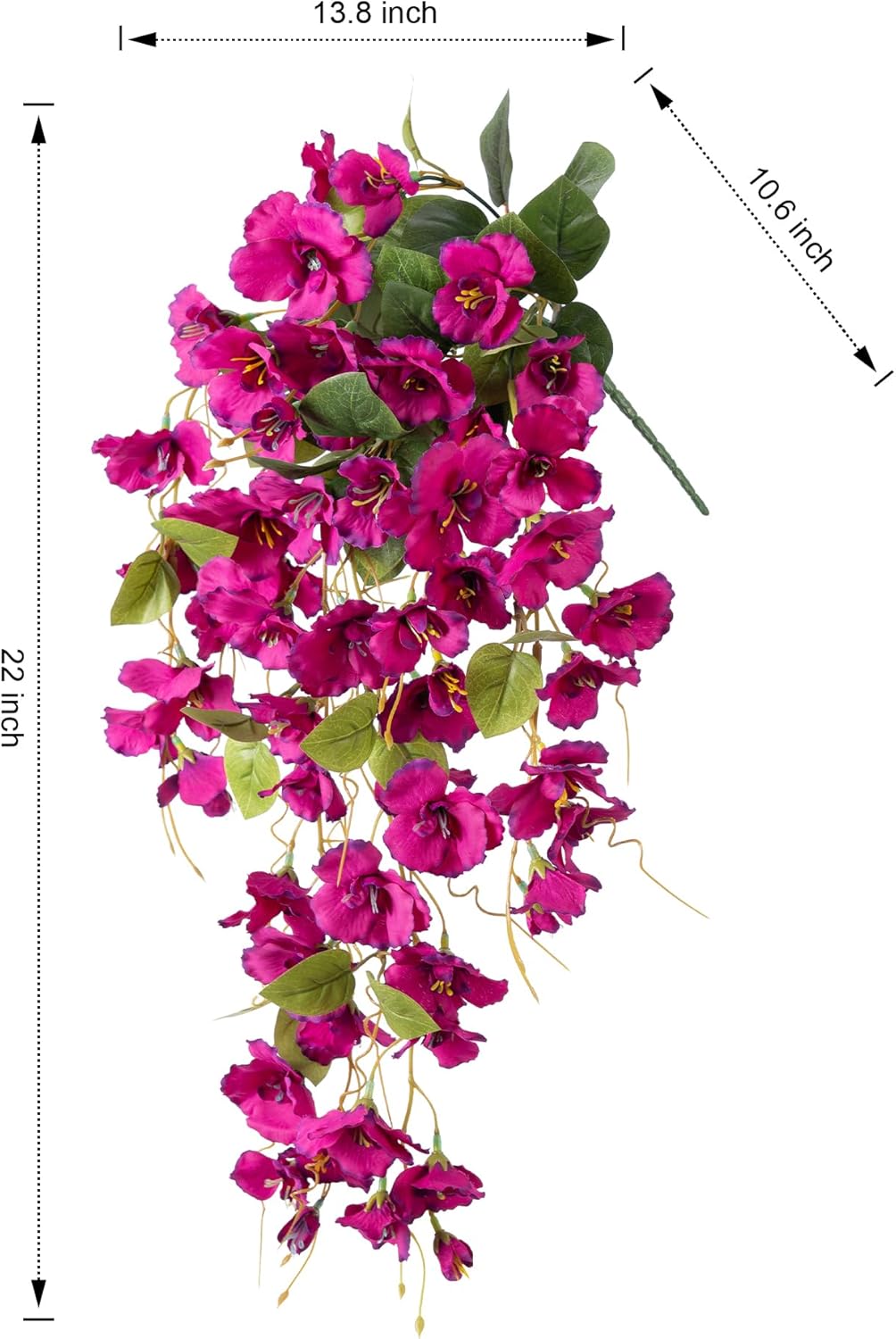 Ivydale Artificial Hanging Hibiscus Flowers 2pcs Fuchsia UV Resistant Decor