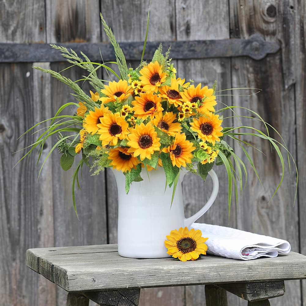 AmyHomie Artificial Sunflower Bouquets 2 Bunches