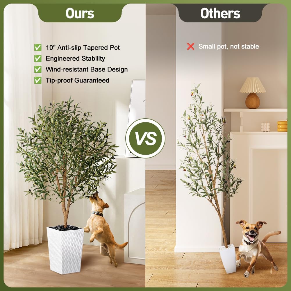 Artificial Olive Tree 5FT Real Wood Trunk UV Resistant