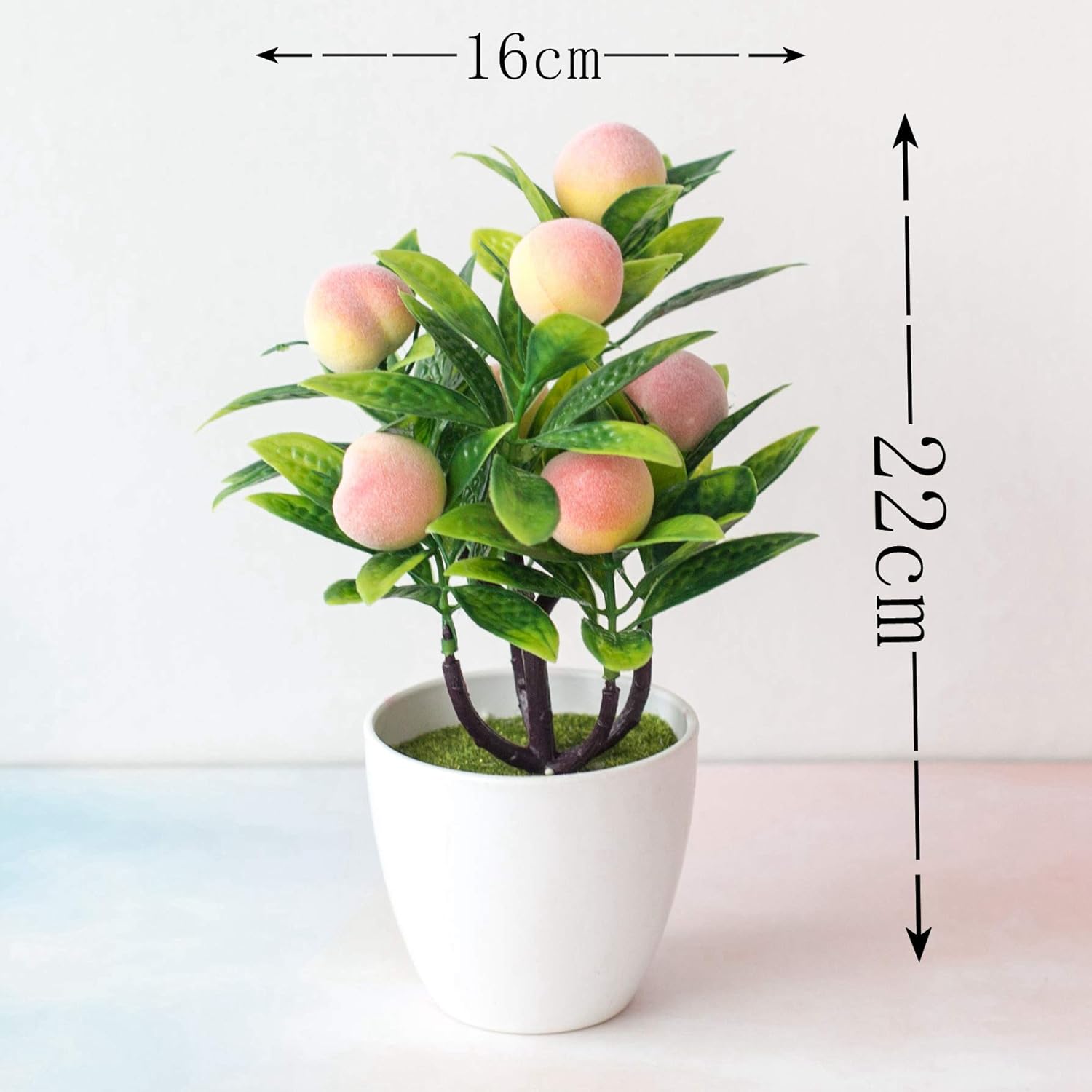 ASSR Artificial Potted Peach Tree Bonsai Set