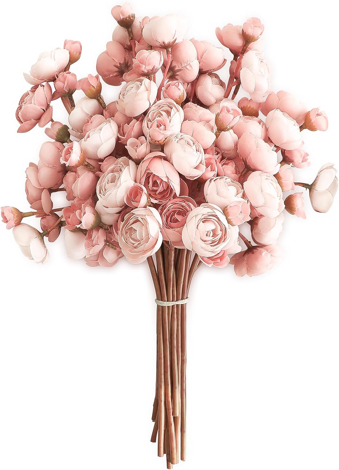 Floroom Dusty Rose Mini Ranunculus Artificial Flowers 18 Pcs