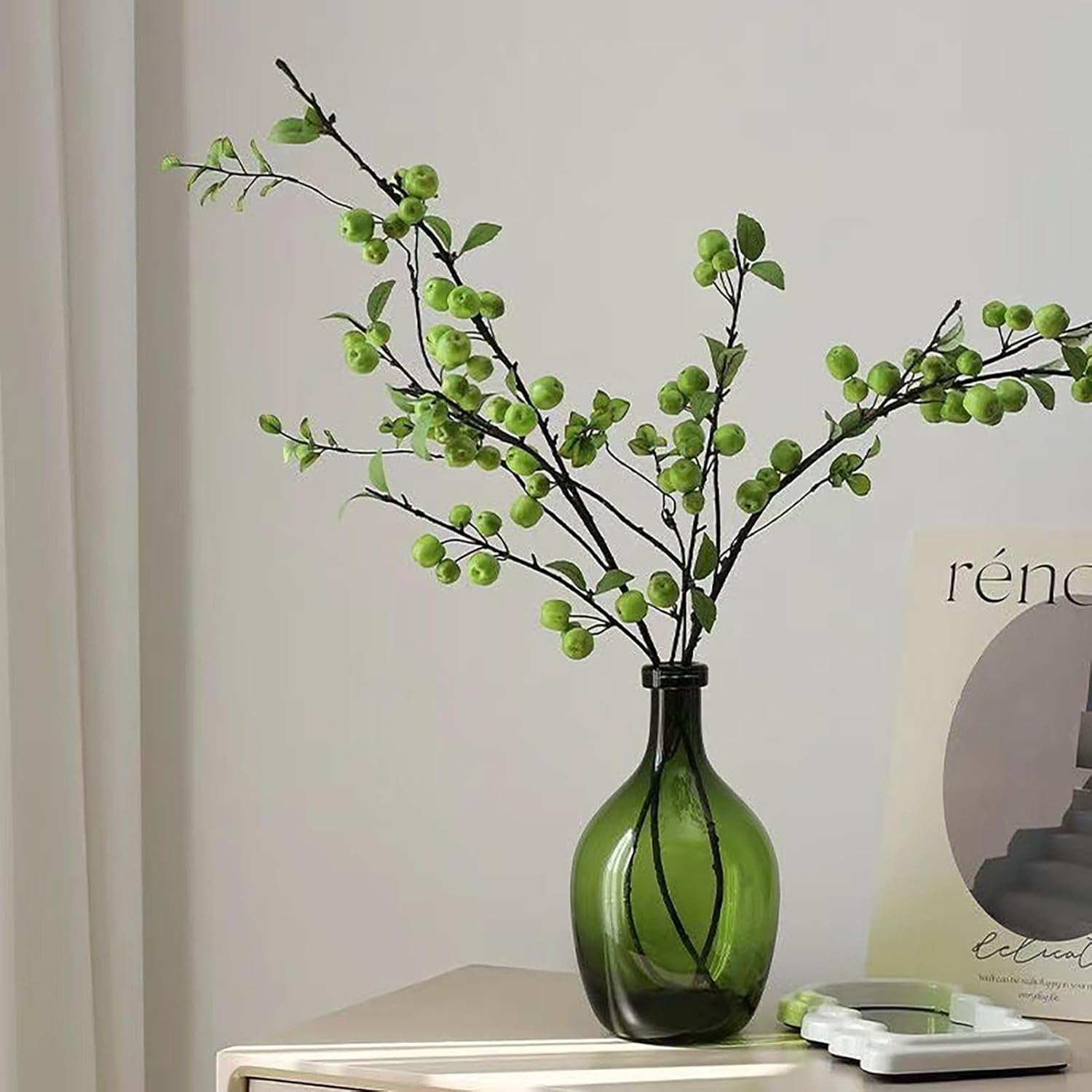 3 Pack Artificial Apple Branches with Green Leaves