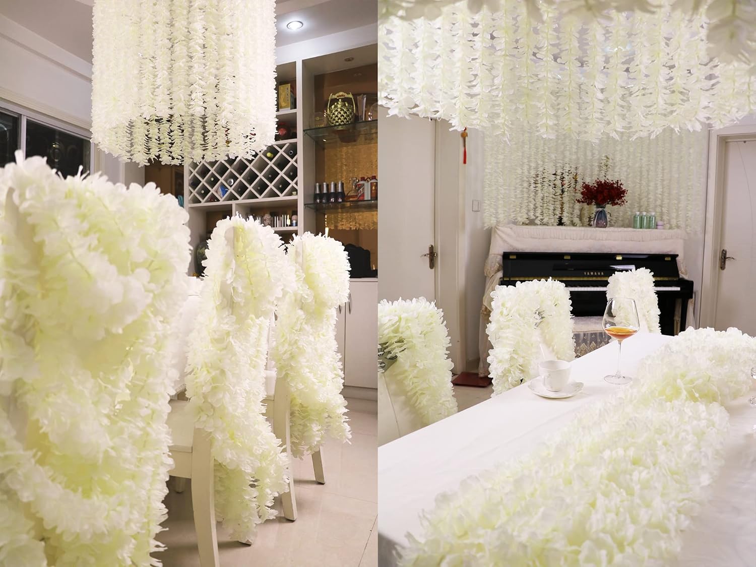 328ft Artificial Silk Wisteria Vine Garland Pack of 10