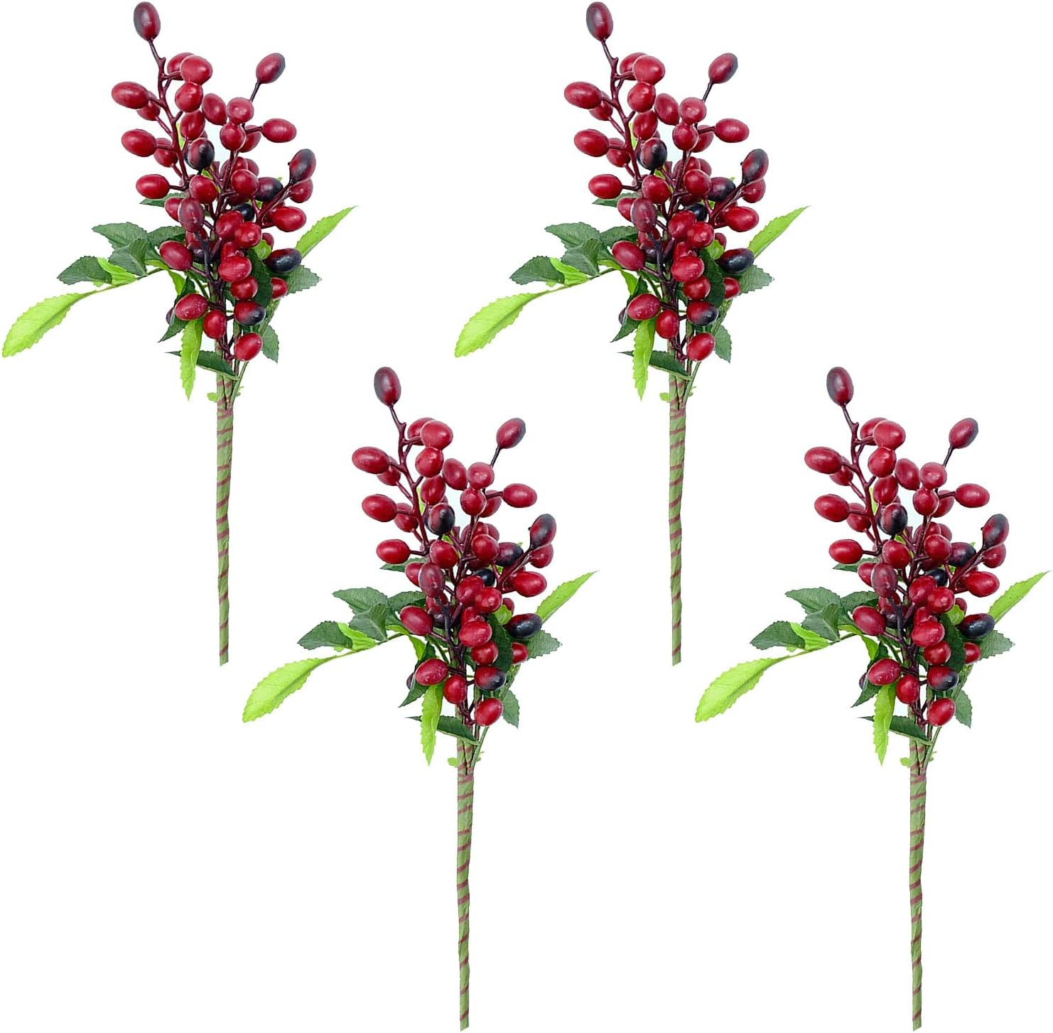 MISNODE 4PCS Artificial Olive Branches with Fruits 1