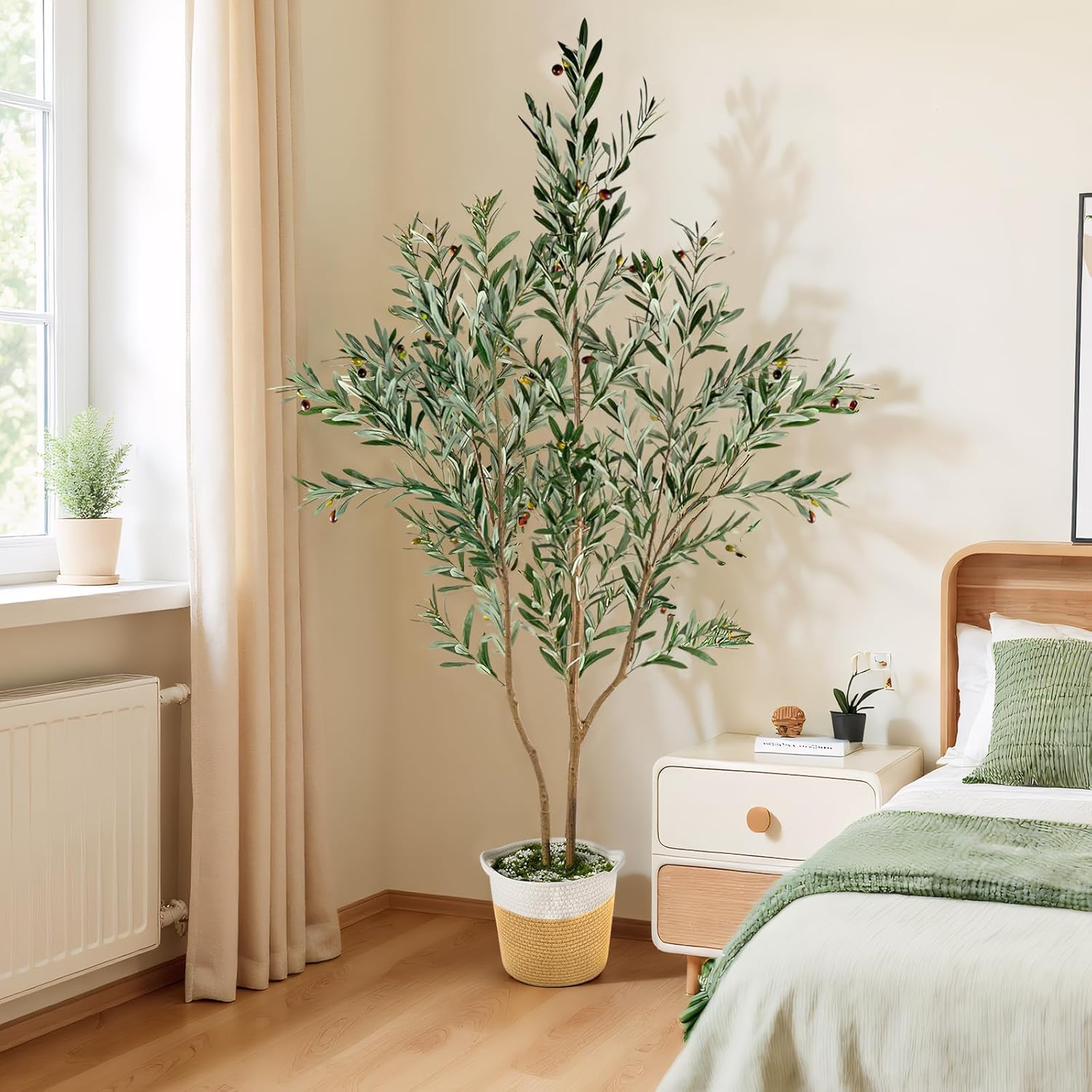 Kockuu 6FT Artificial Olive Tree with LED Light