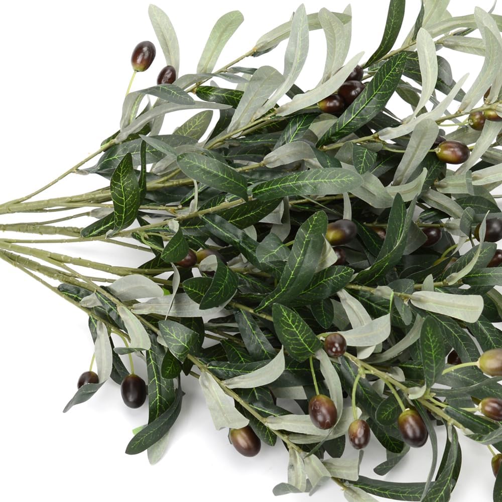5 Pack Artificial Olive Branches for Vase Decoration