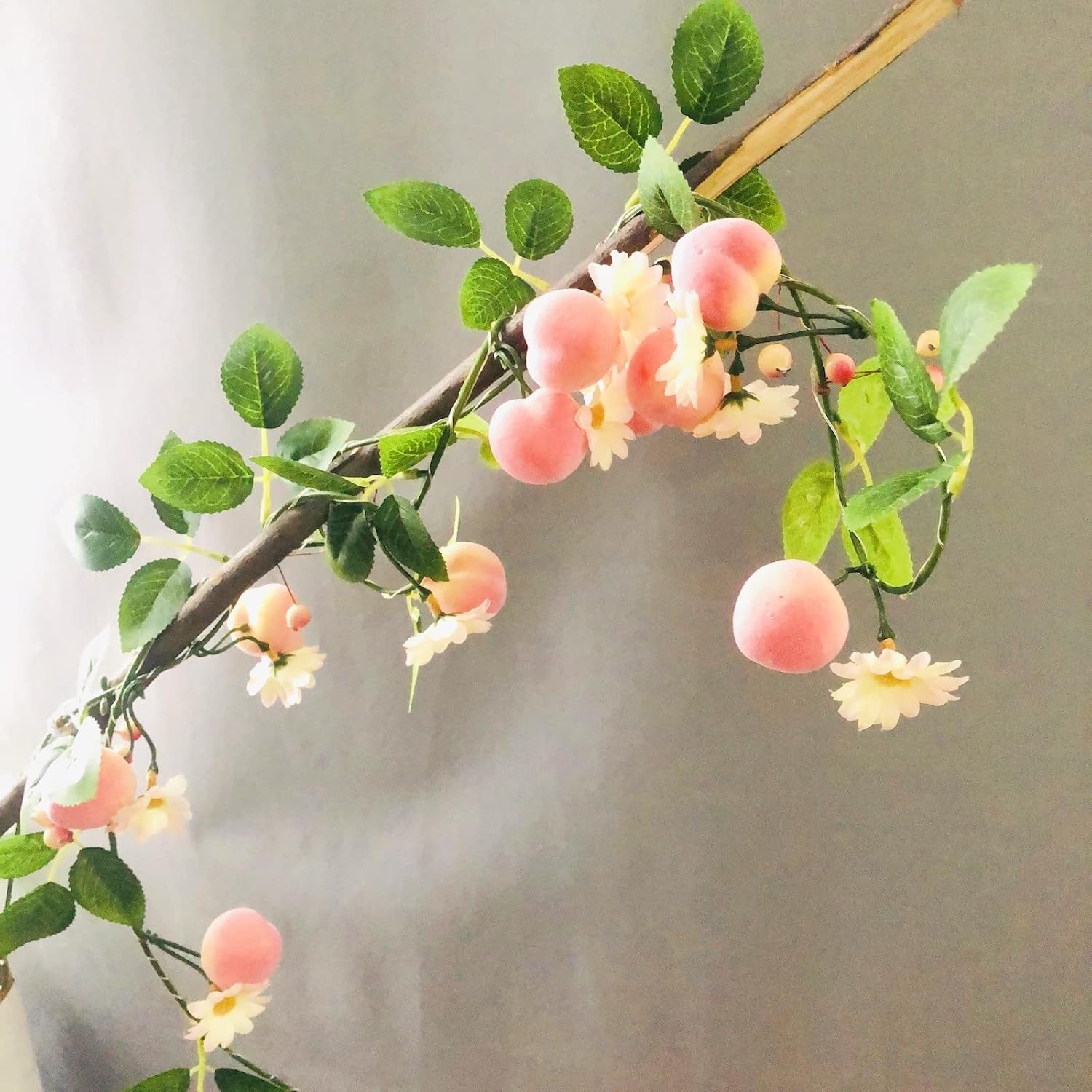 Artificial Peach Flower Vine Garland for Wedding Home Decor