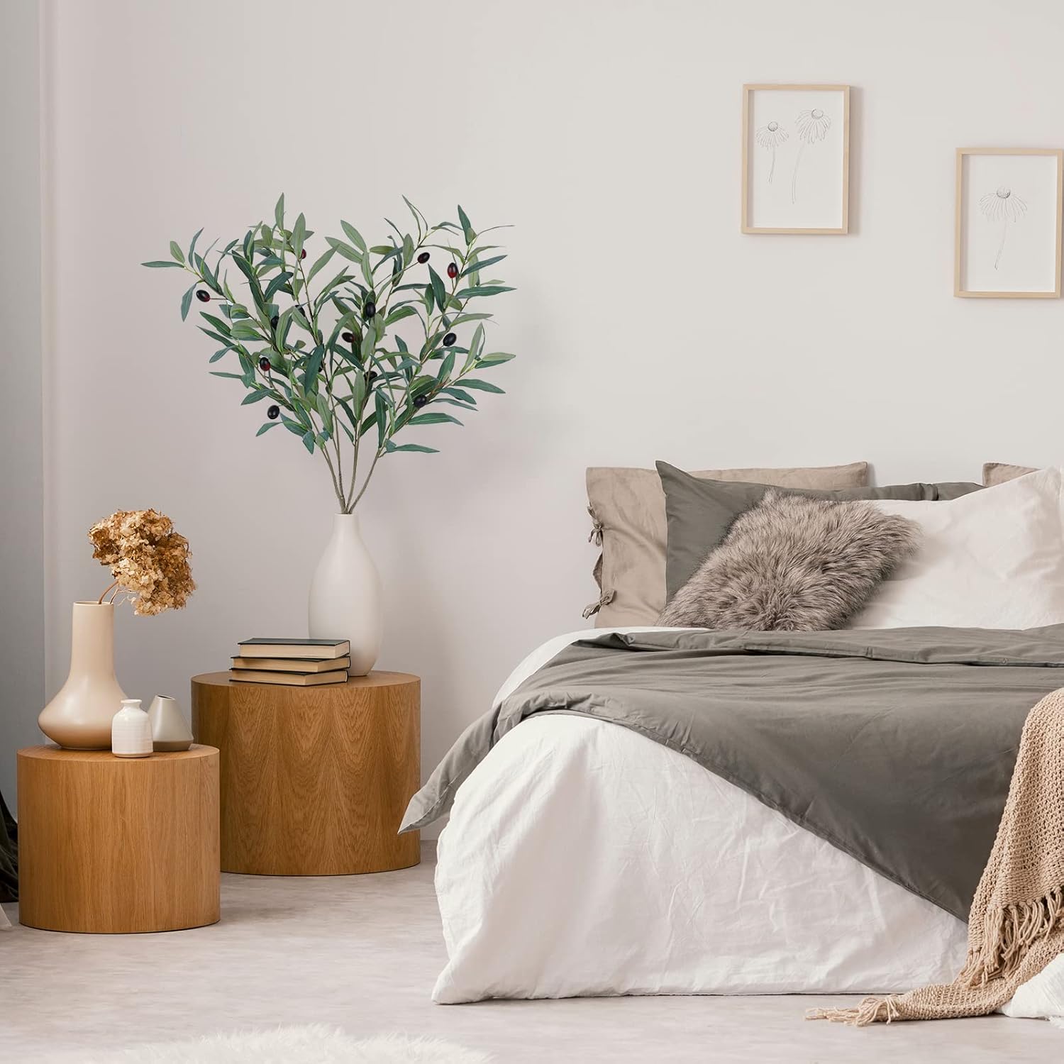 4PCS Artificial Olive Branches for Home Decor