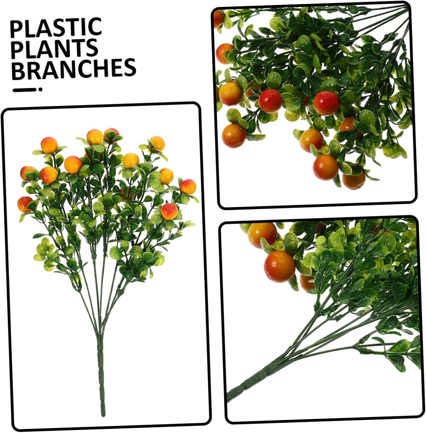 Cabilock 2pcs Vivid Artificial Fruit Branches for Home Decor