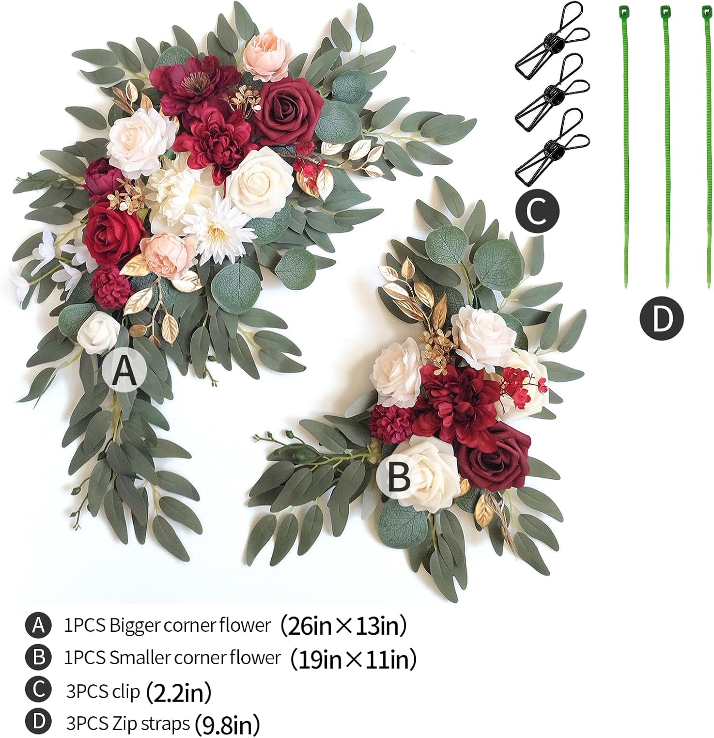 Faux Flower Swag Set of 2 for Wedding Welcome Signs