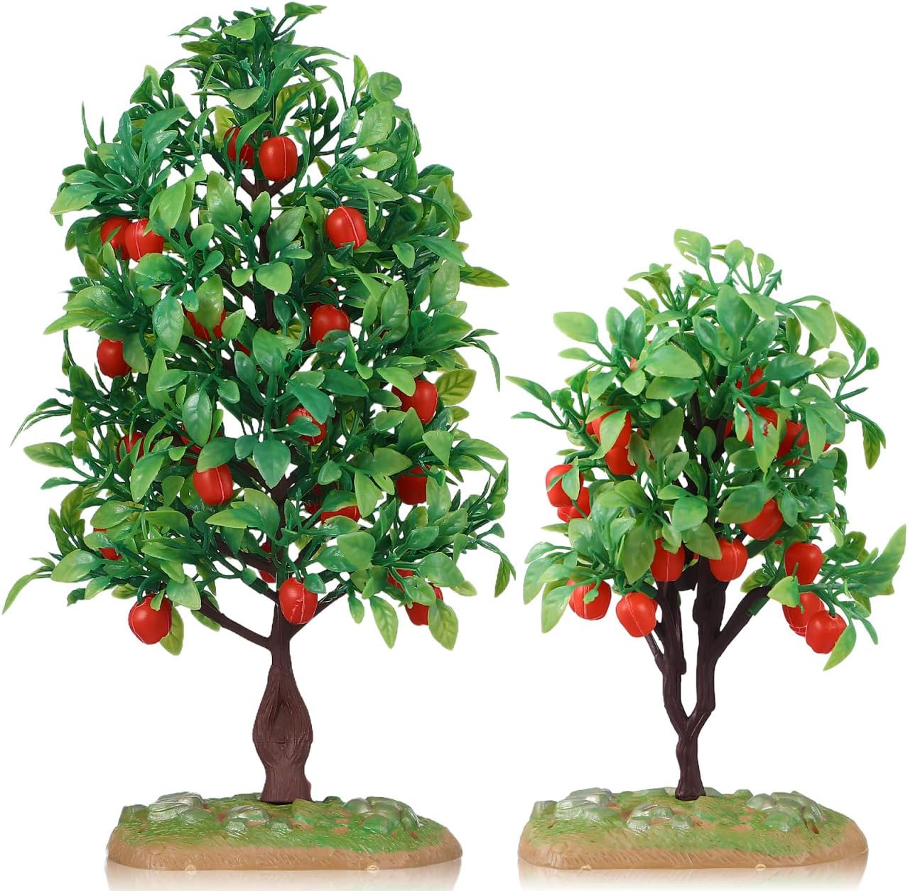 2Pcs Lifelike Artificial Apple Trees for Home Office Decor