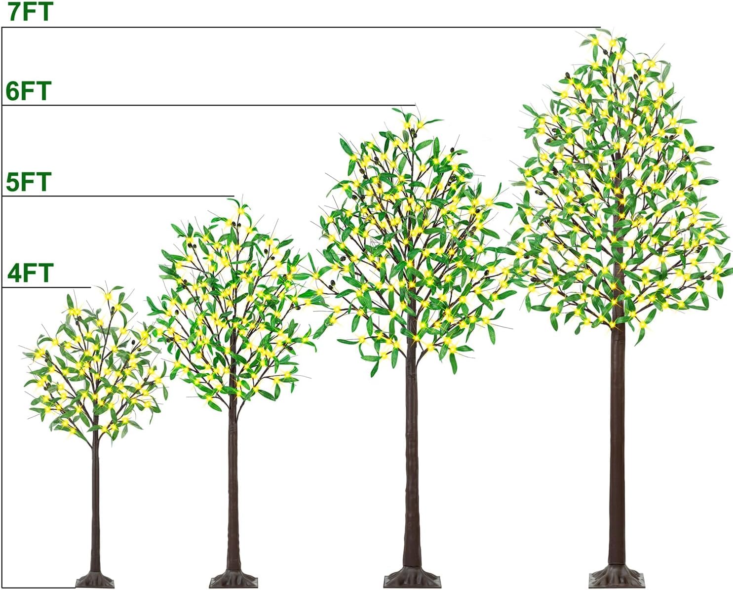FastDeng Lighted Olive Tree 6ft Artificial Tree with 130 LED Lights