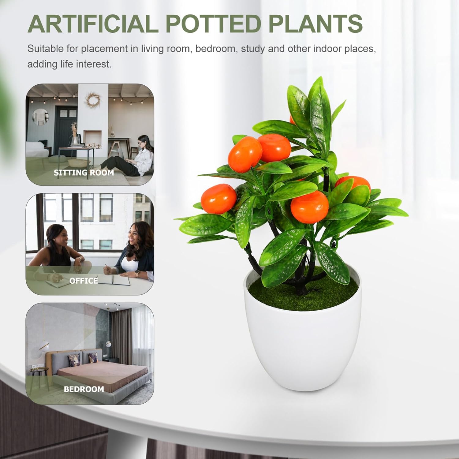 Cabilock Simulation Potted Fruit Tree Artificial Bonsai Decoration