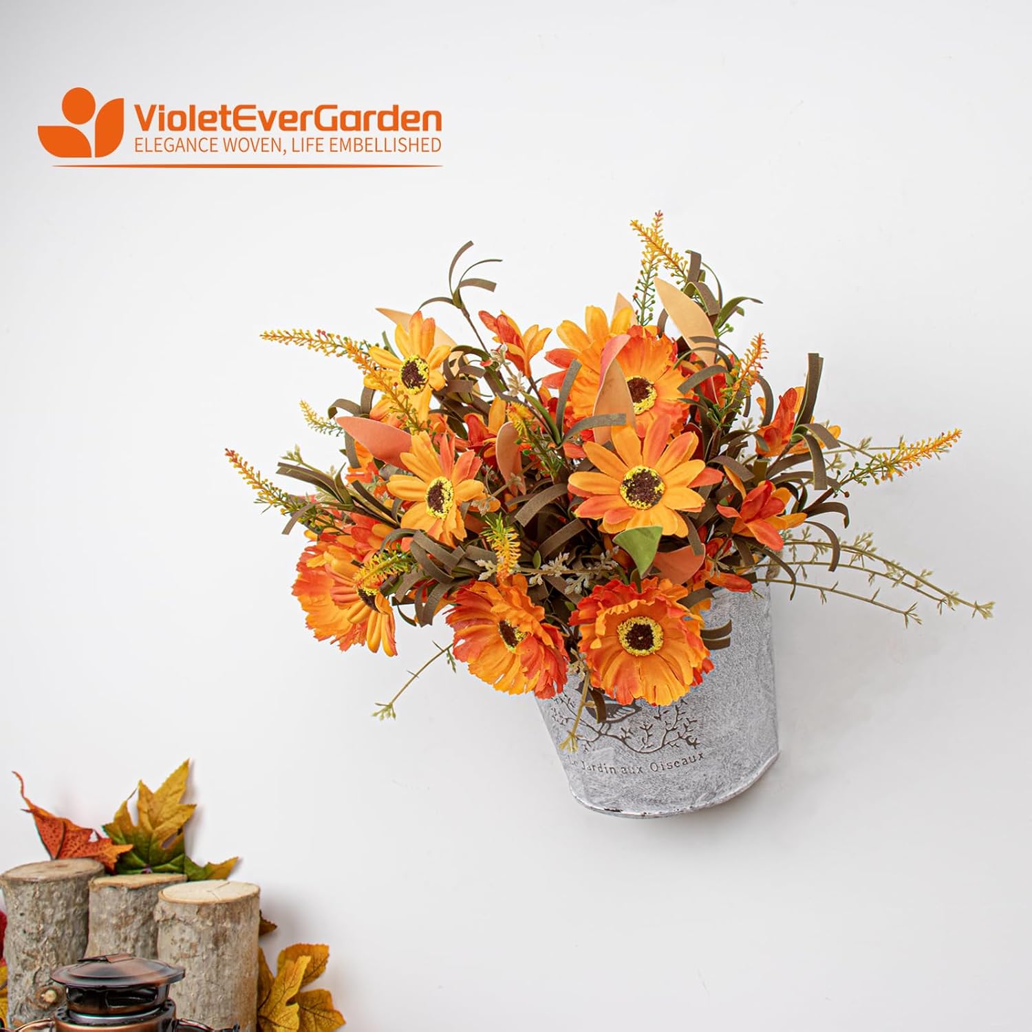 VioletEverGarden 12 Pack Artificial Fall Flowers
