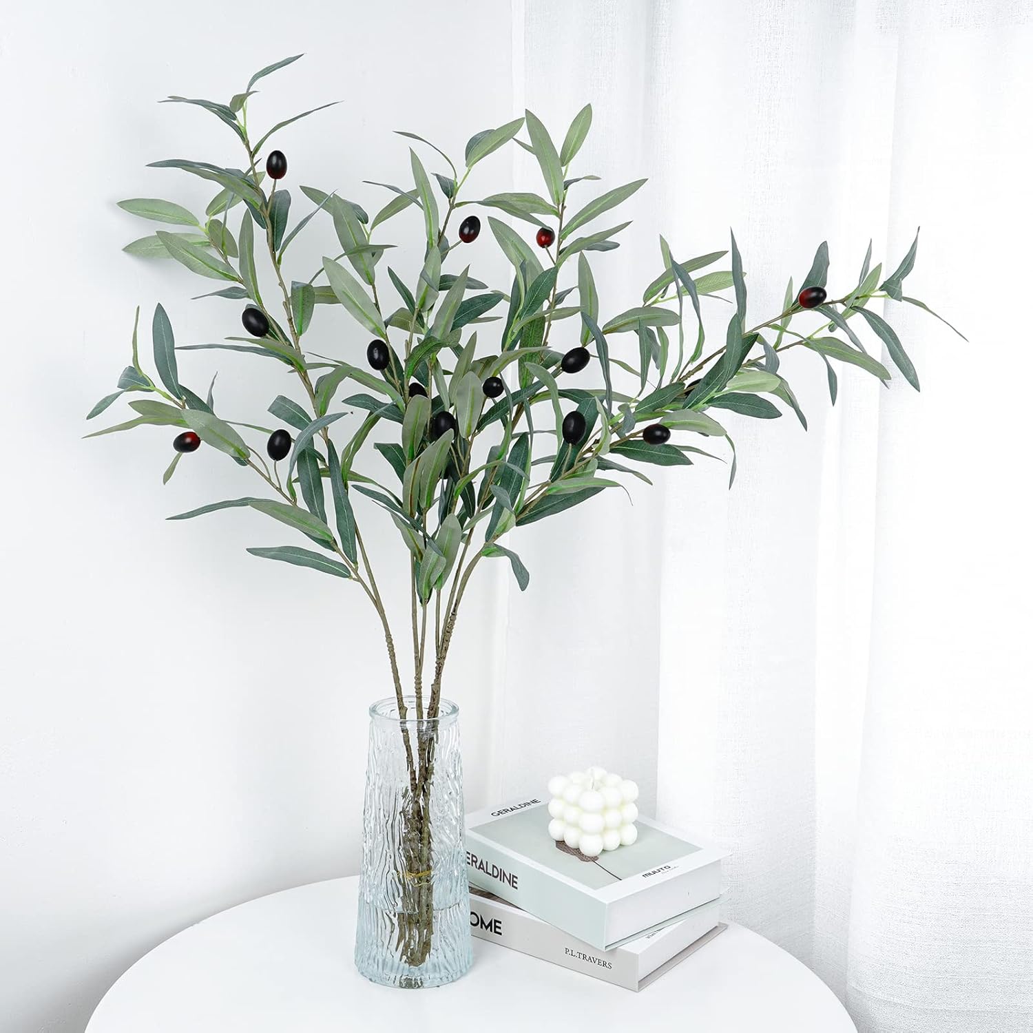 4PCS Artificial Olive Branches for Home Decor