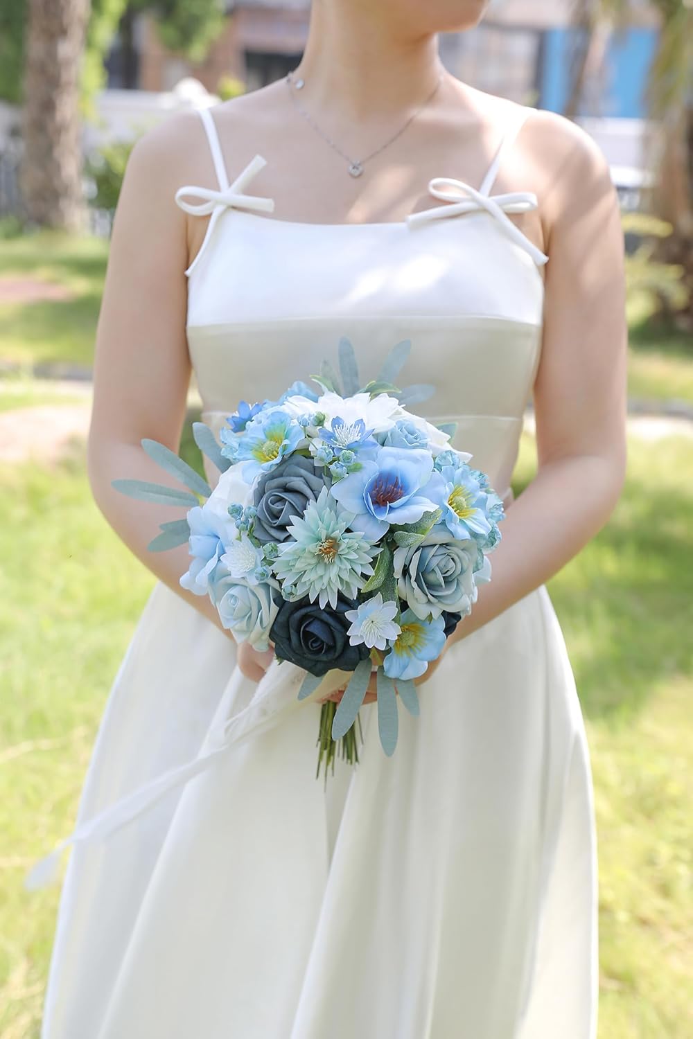 Artificial Flower Blue Box Set for Wedding Decor