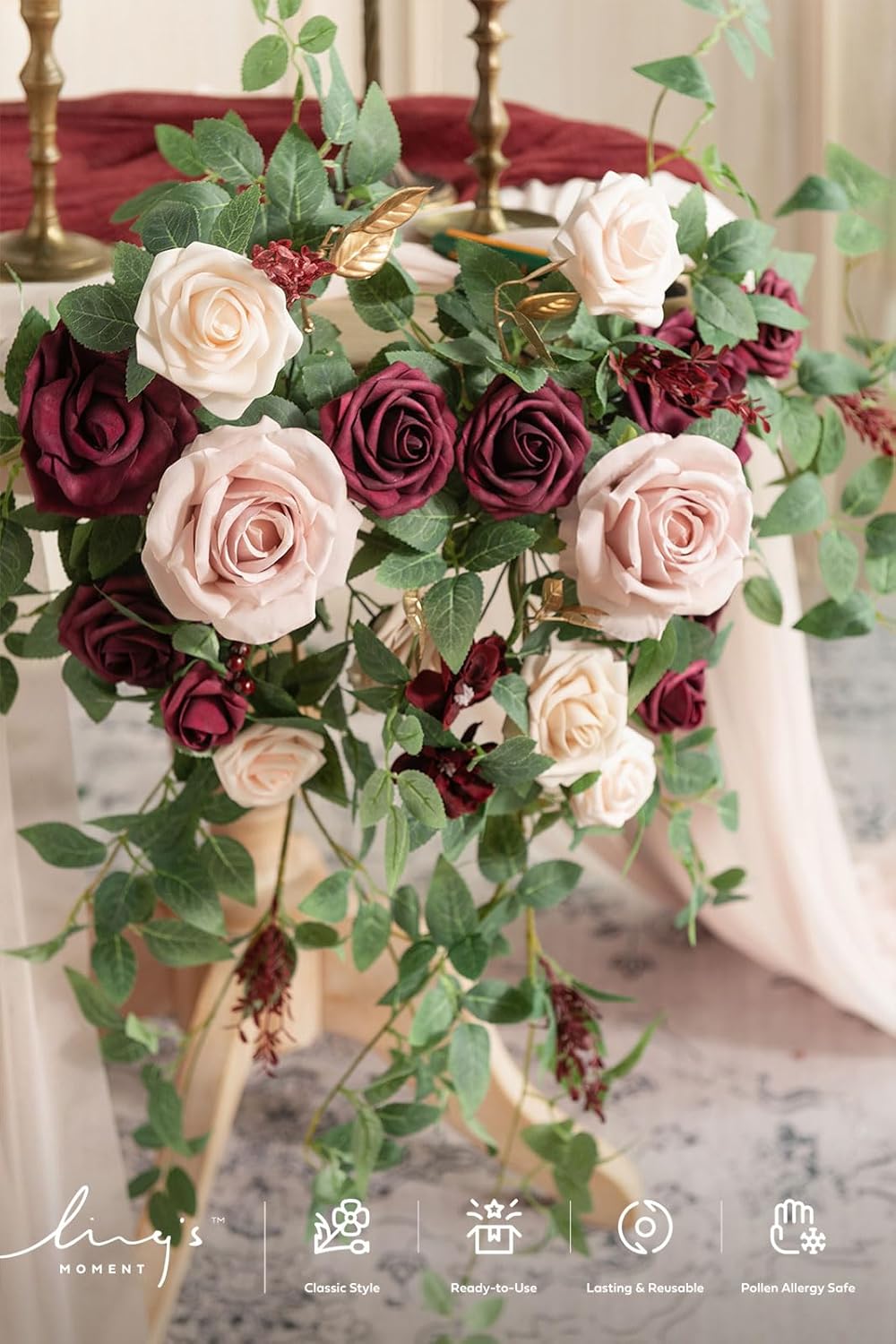 Lings Moment Artificial Rose Garland 6 Pack