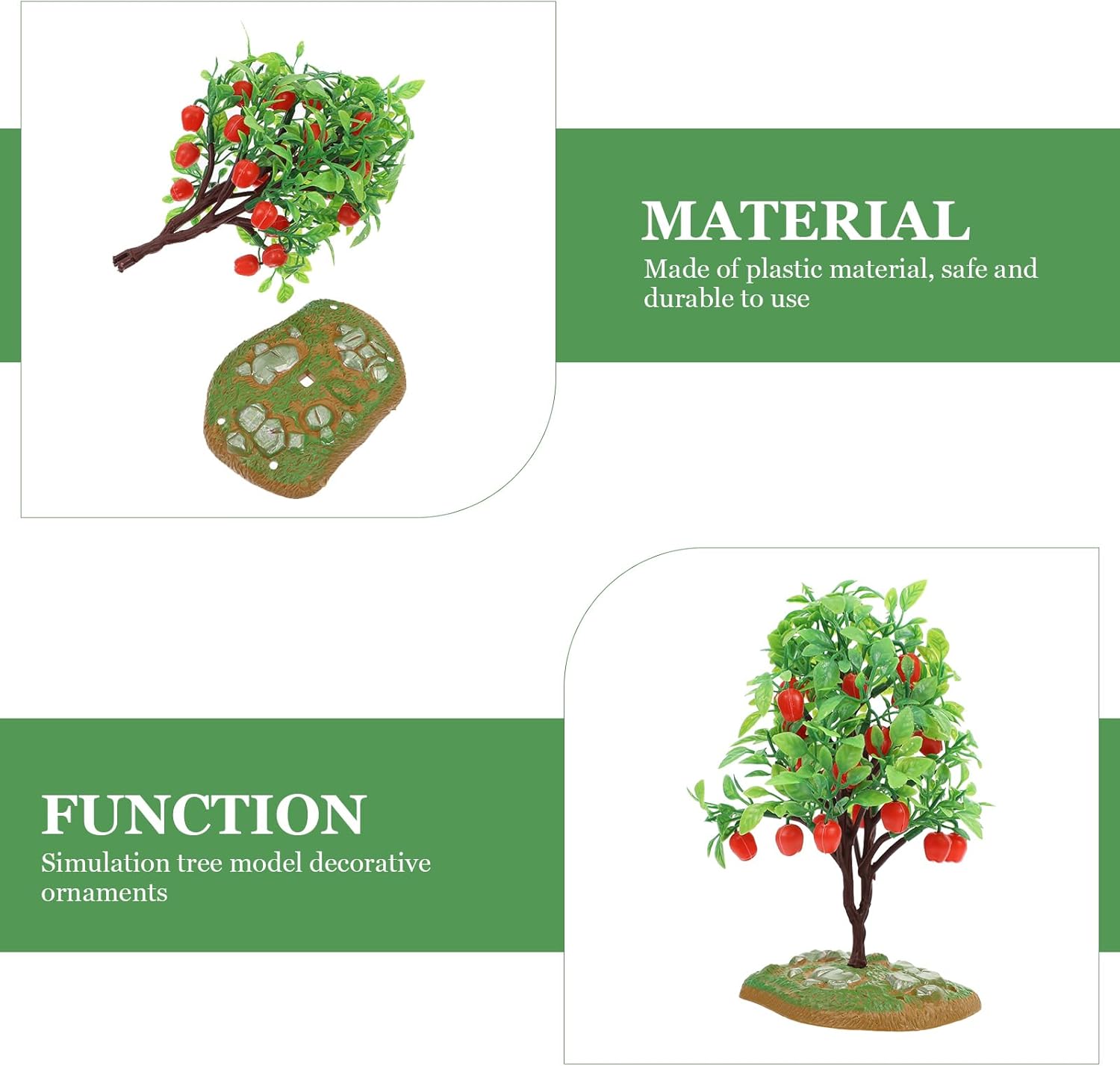 2pcs Artificial Apple Tree Model for Micro Landscape Decor