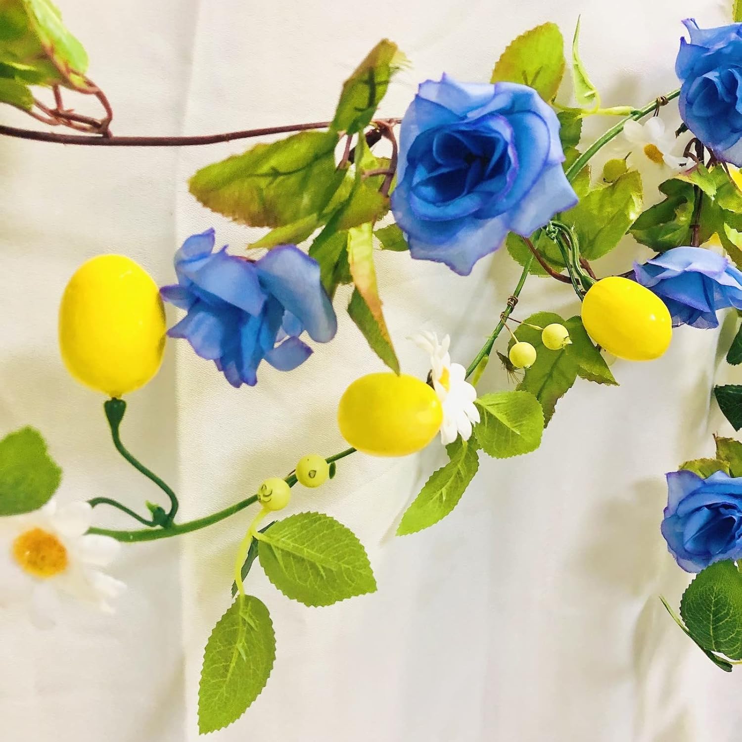 Artificial Lemon Rose Vine Garland Decoration