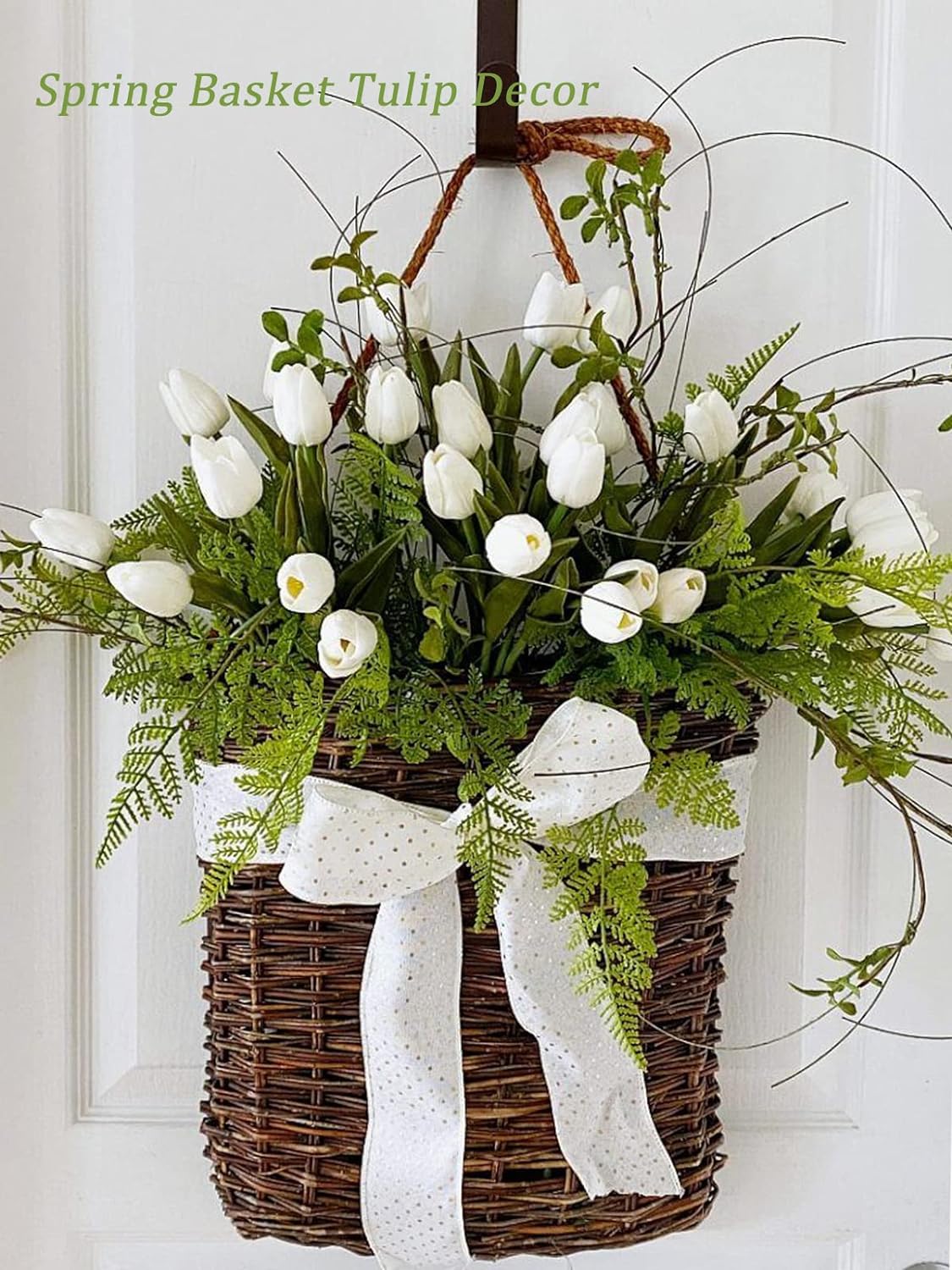 Beferr White Tulips Artificial Flowers 18Pcs Bouquet Set