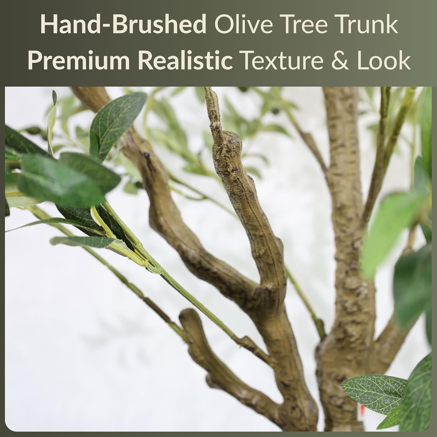 7FT Artificial Olive Tree with White Planter