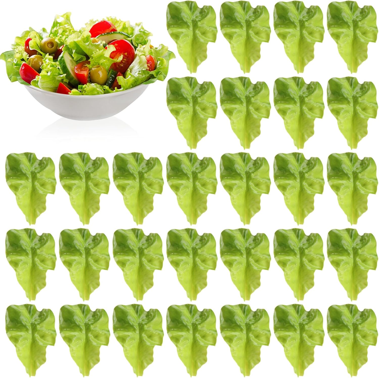 Giegxin 30 Pcs Realistic Artificial Lettuce Leaves