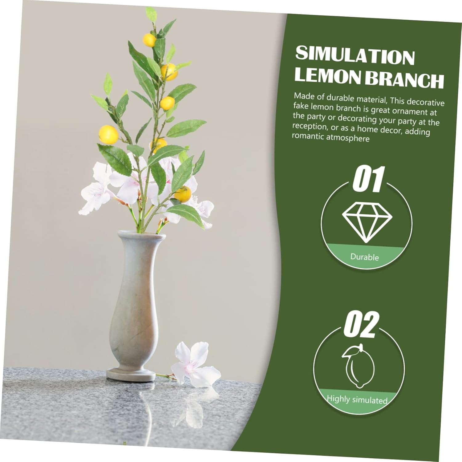 Chic Artificial Lemon Branch Decor for Home and Events