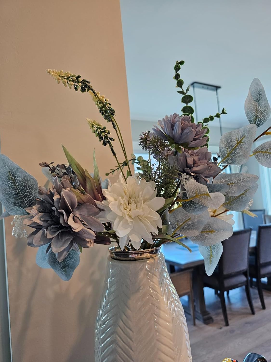 Blue White Artificial Flowers Bouquet for Home Wedding Decor
