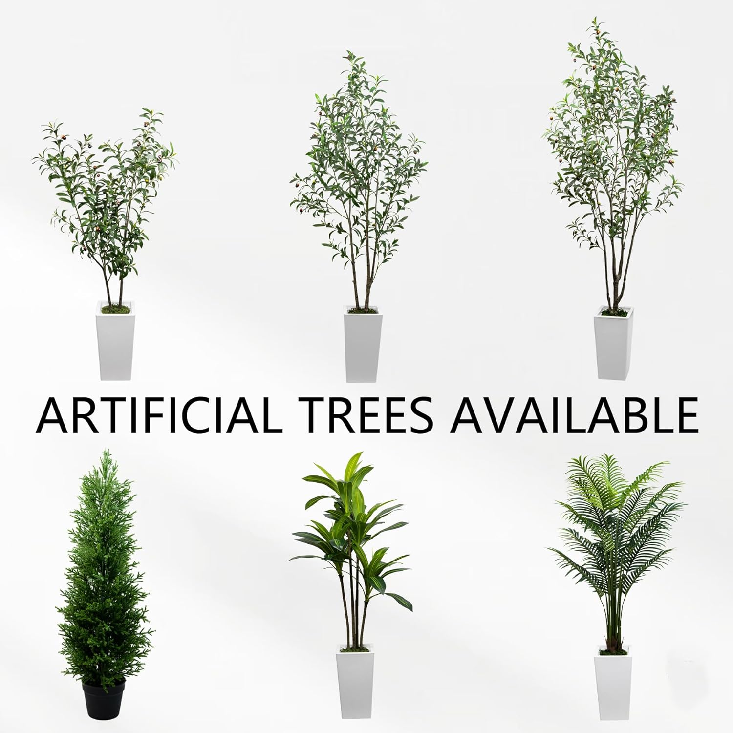 7FT Artificial Olive Tree with Dried Moss and White Pot
