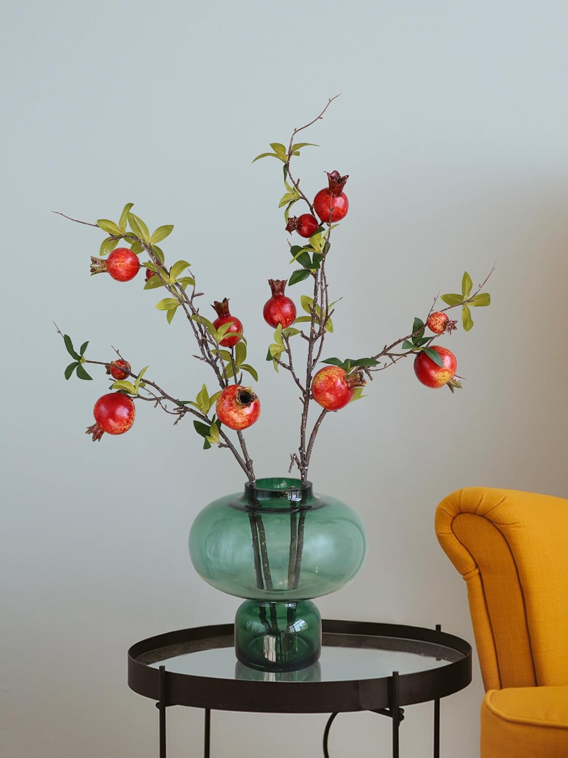 Forlaoers 2pcs Artificial Red Pomegranate Flowers