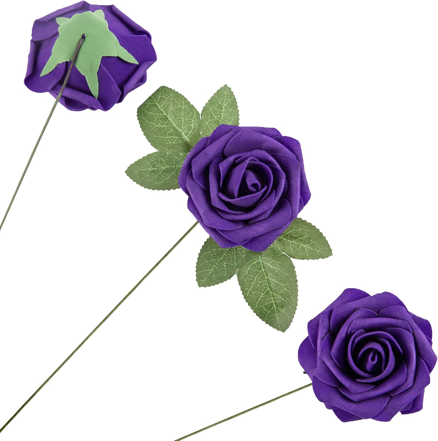 Lansdowns Artificial Foam Rose 25pcs Purple Realistic