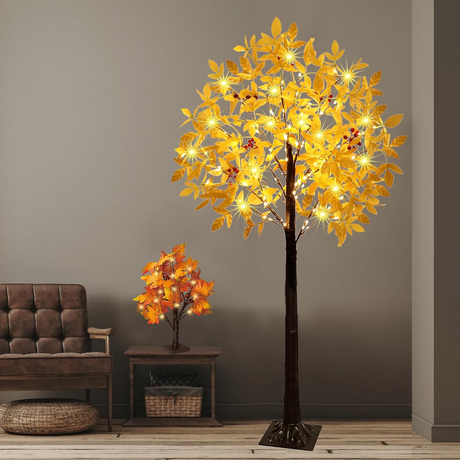 5FT Lighted Artificial Maple Tree with 105 LED Lights