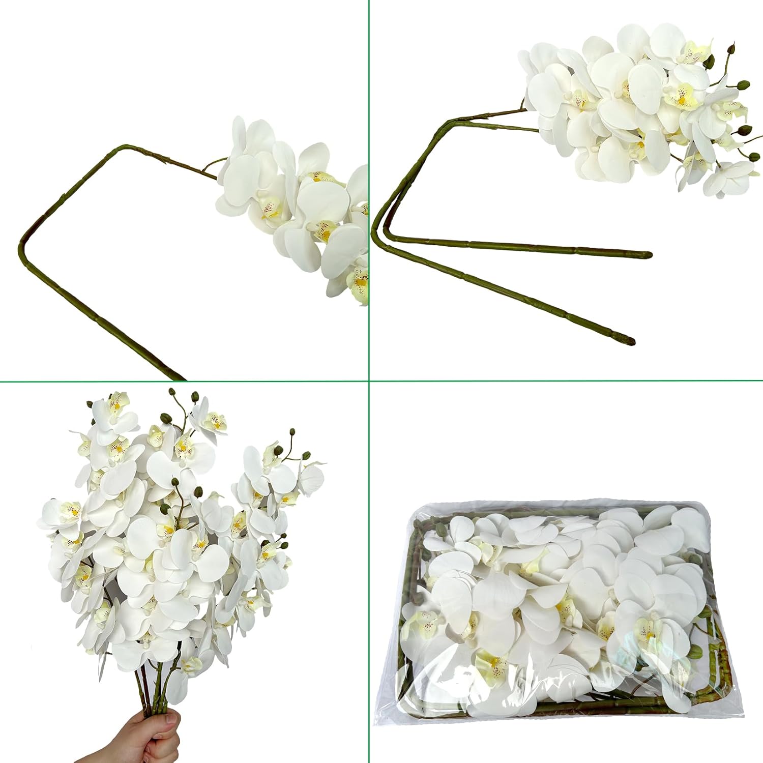 FagusHome 32 Inch Artificial Orchid Flowers 6 Pcs