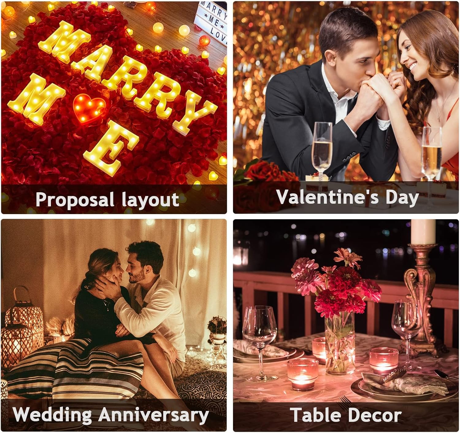 Childom Red Rose Petals Set with LED Candles