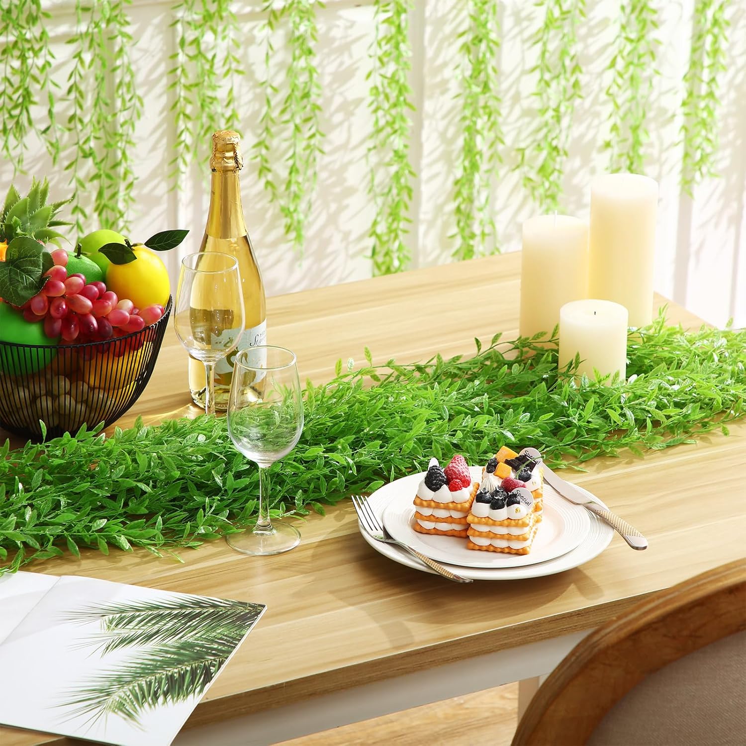 Riceshoot Artificial Weeping Willow Garland 24 Pcs