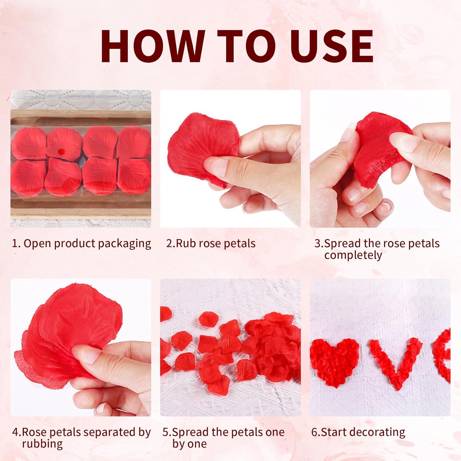 Realistic Artificial Rose Petals for Bedroom Decor