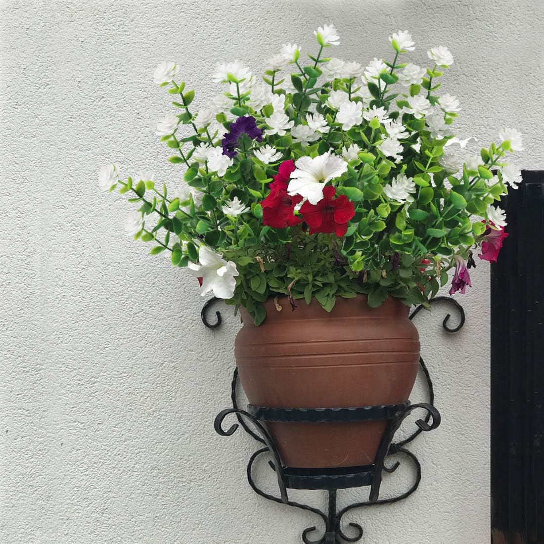 HAPLIA 6 Bundle Artificial Flowers Set - White UV Resistant