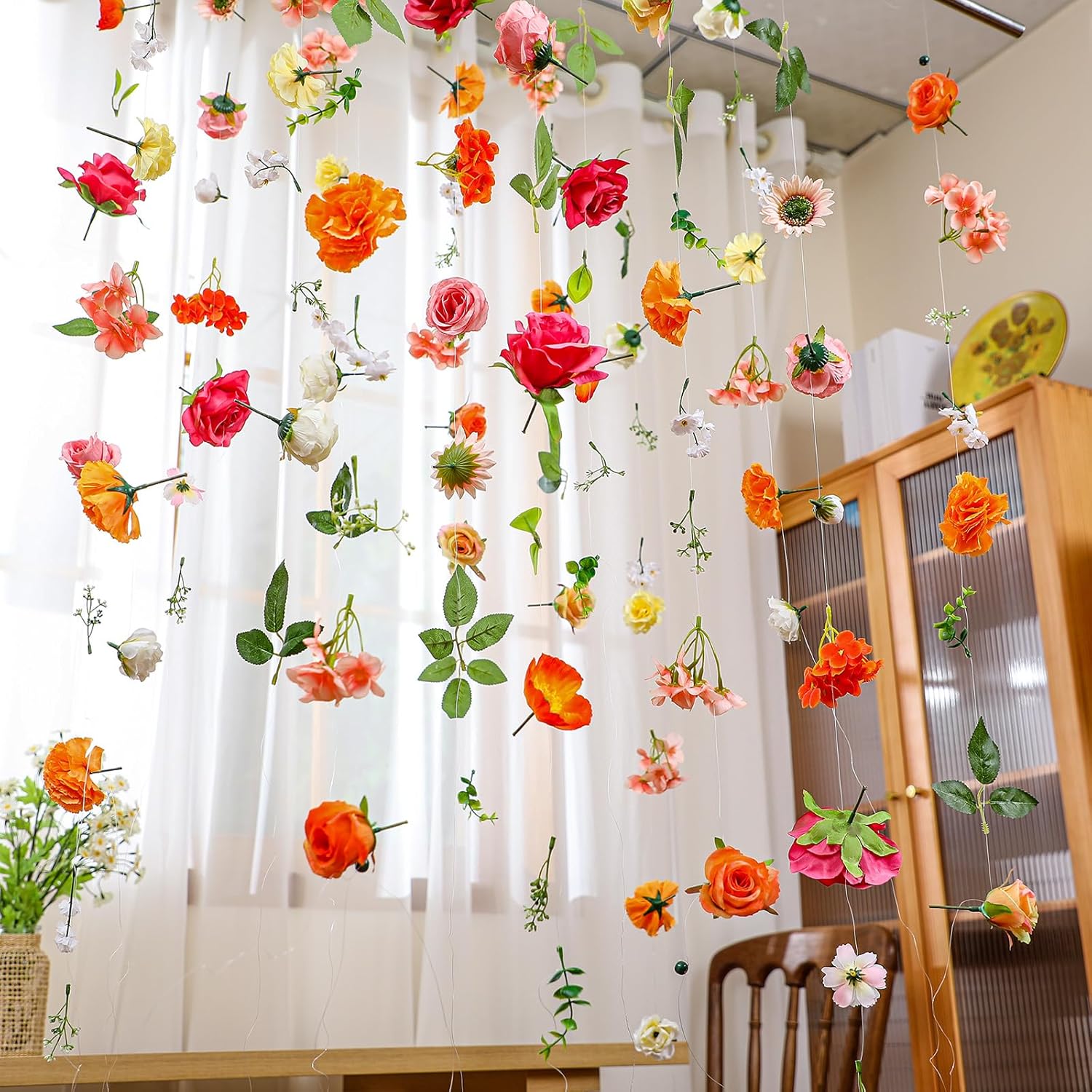 XunYee 6 Pcs 354 Ft Flower Garlands Wildflower Decor