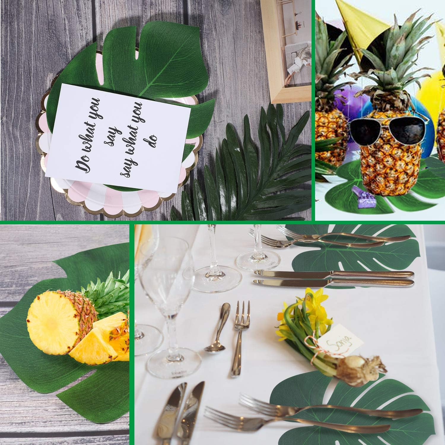 100Pcs Artificial Tropical Monstera Leaves for Home Decor