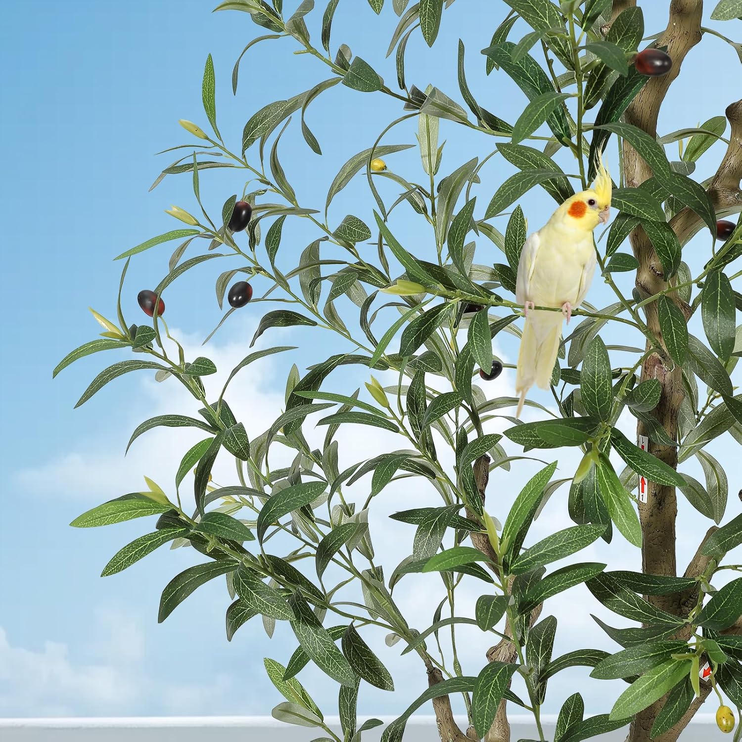 GarveeHome Olive Trees Artificial Indoor 7ft Faux Silk Plant