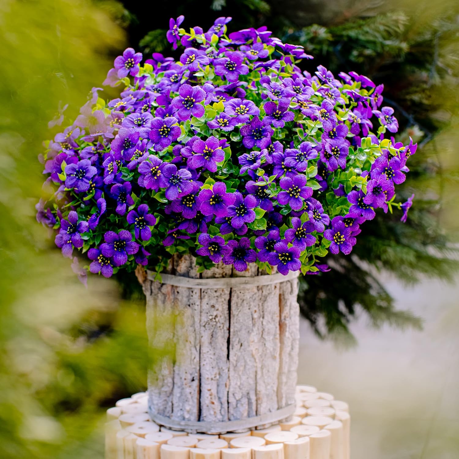 AXYLEX Artificial Flowers for Outdoor Decor Purple