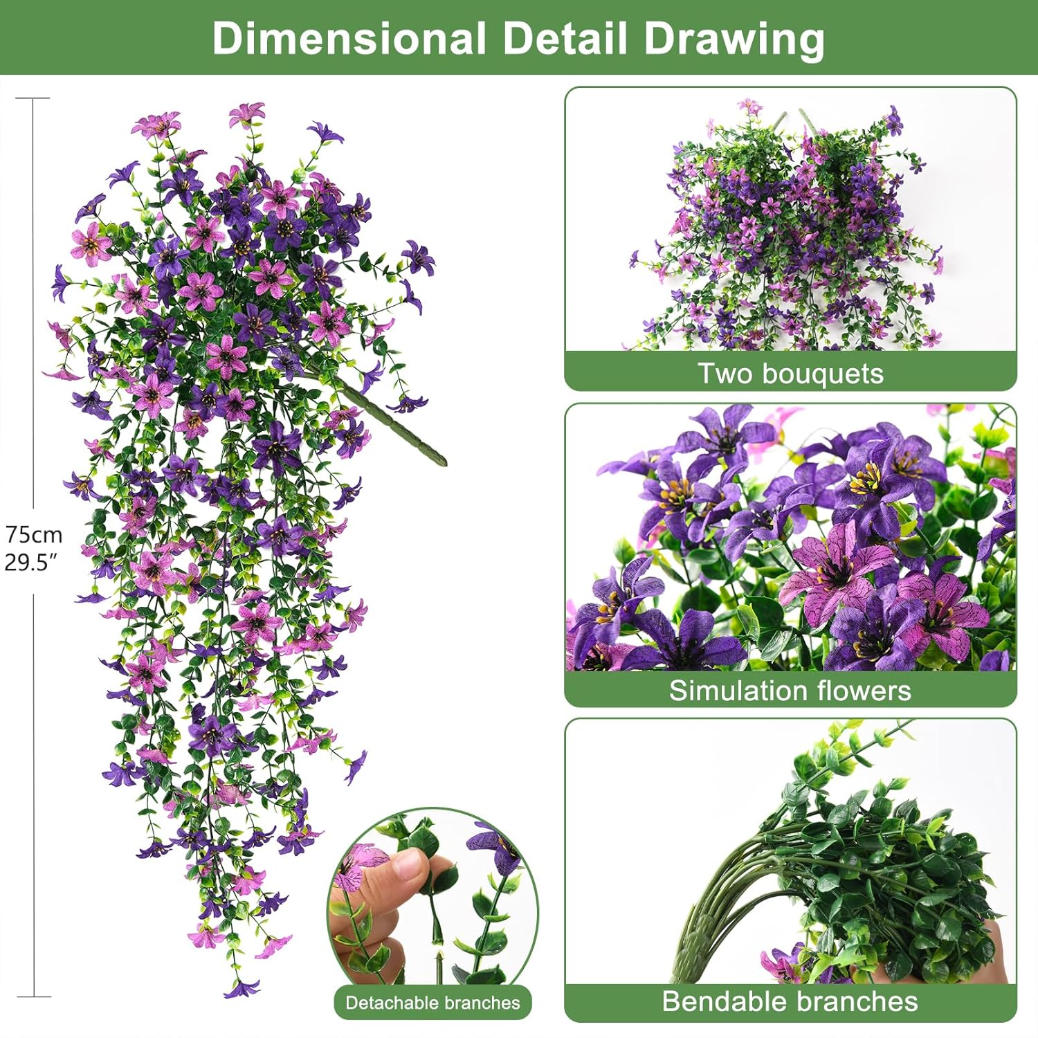 Artificial Daisy and Eucalyptus Flowers for Outdoor Decor