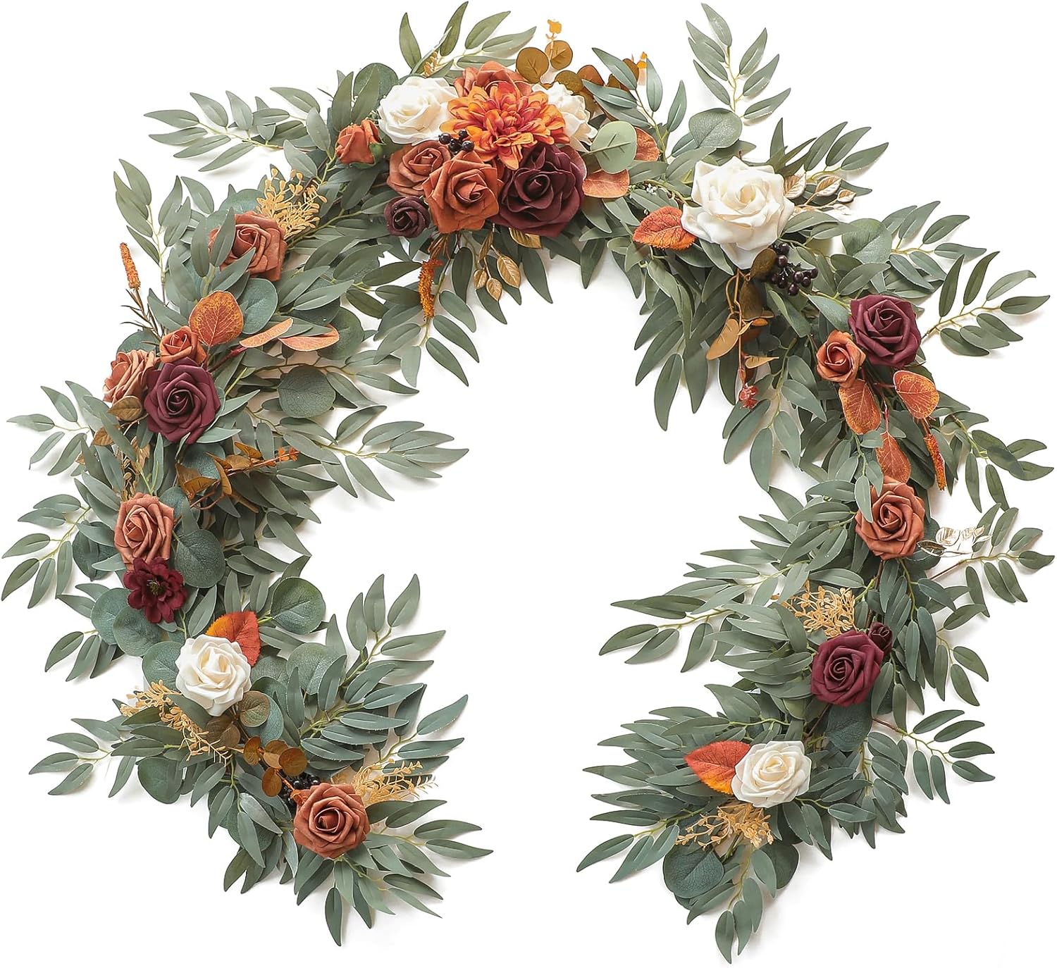 Floroom 6ft Artificial Eucalyptus Garland with Flowers
